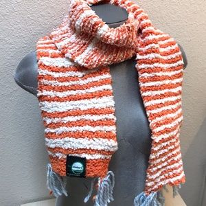 Orangesicle Soft Scarf. Hand Knitted. Baby Yarn. Lighweight. NWT.
